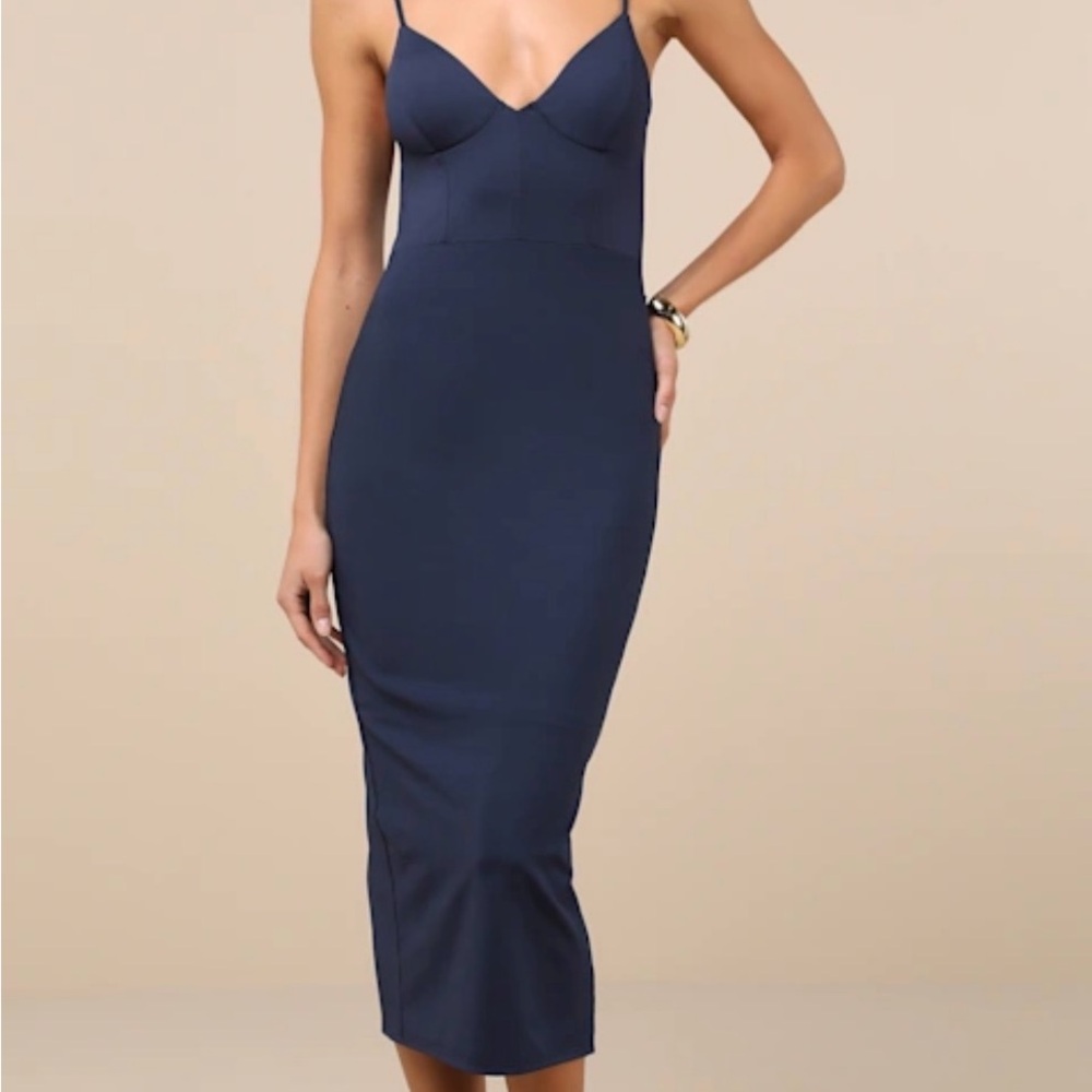 Lulu's Midnight Blue Asymmetrical Dress